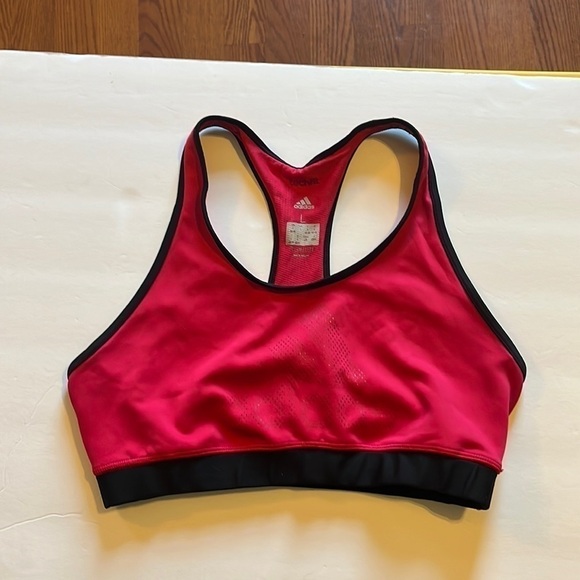 Adidas sports bra, racer back tech fit on padded size large with glitter logo - Picture 1 of 5